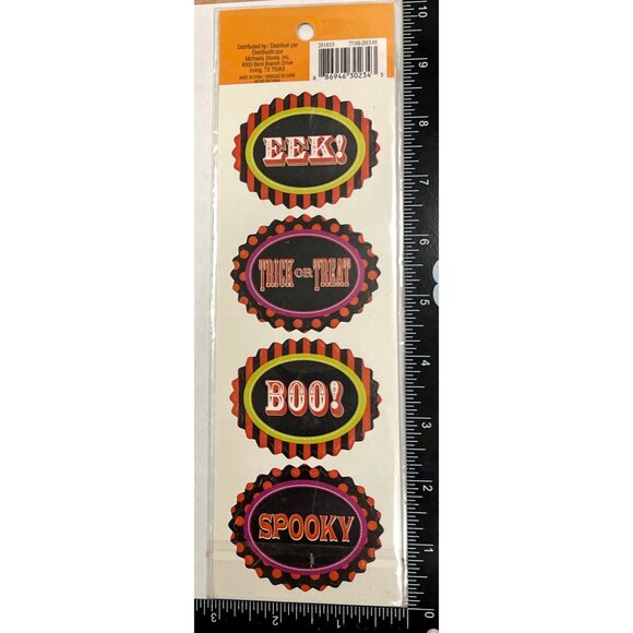 Celebrate It Halloween Labels Eek Trick Or Treat Boo & Spooky Stickers 281853 - Picture 2 of 4
